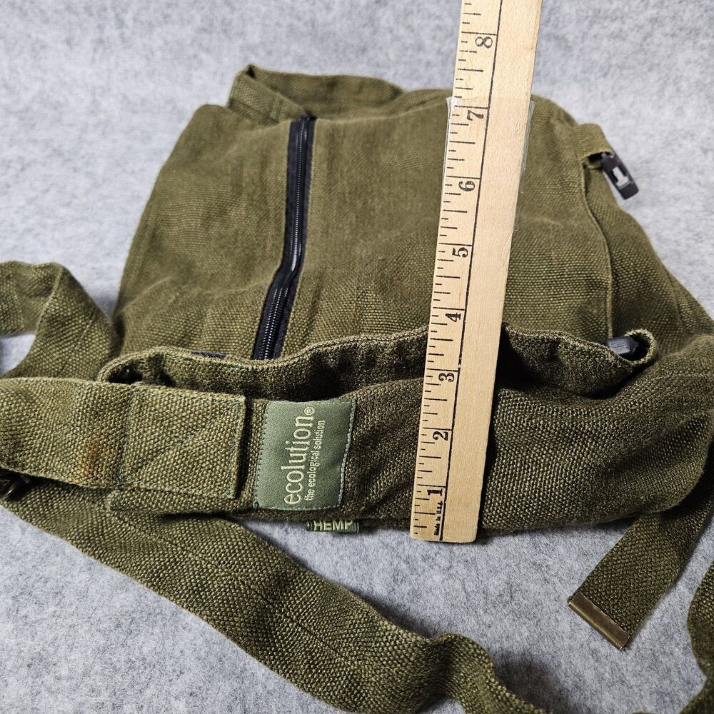 Ecolution Olive Hemp Crossbody Messenger Bag Eco Friendly Natural READ - Picture 3 of 12
